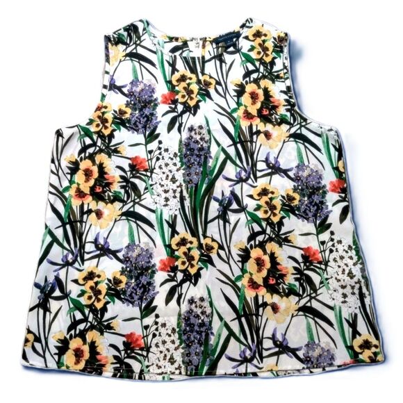 Tommy Hilfiger Tops - Tommy Hilfiger Sleeveless Floral Top Women’s Medium Multicolor Print Zip Back